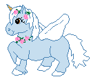 Unicorn Blue Pink Flower